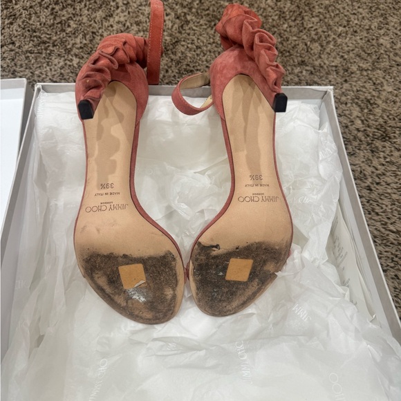 Jimmy Choo Pink Ruffle Sandals - Picture 7 of 7